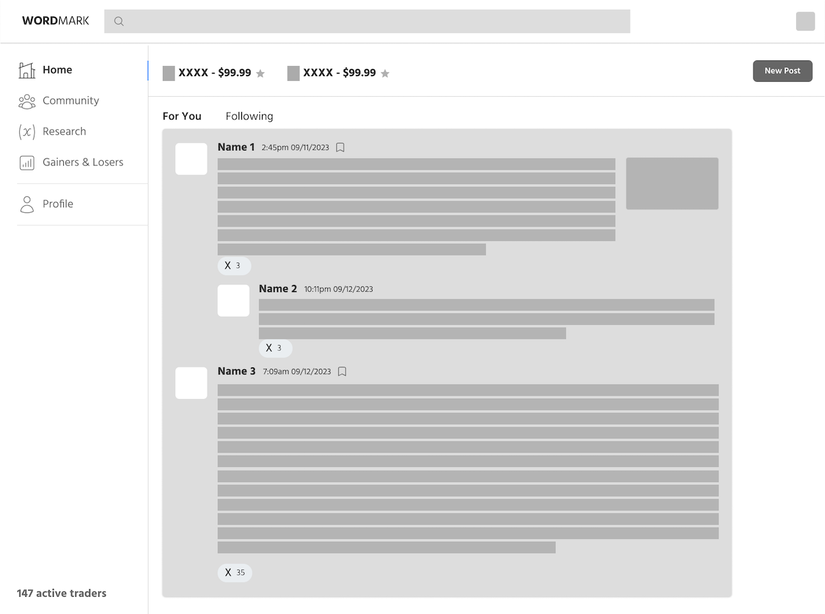 Example Application Wireframe